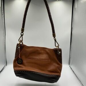 The Sak Shoulder Bag Brown Leather Braided Strap Hobo Purse